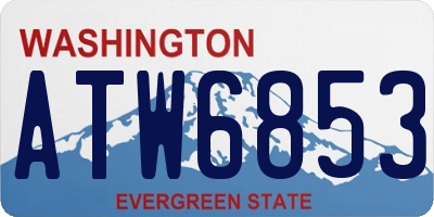 WA license plate ATW6853