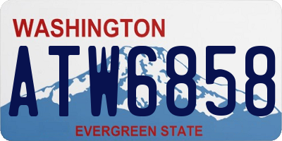 WA license plate ATW6858