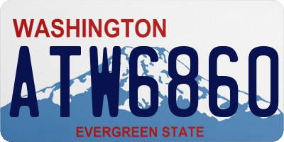WA license plate ATW6860