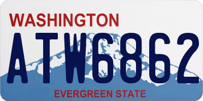 WA license plate ATW6862