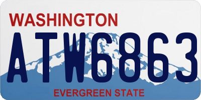 WA license plate ATW6863