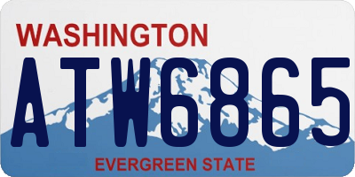 WA license plate ATW6865