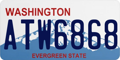 WA license plate ATW6868