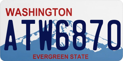 WA license plate ATW6870