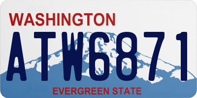 WA license plate ATW6871
