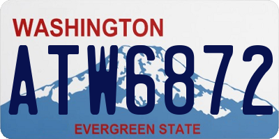 WA license plate ATW6872