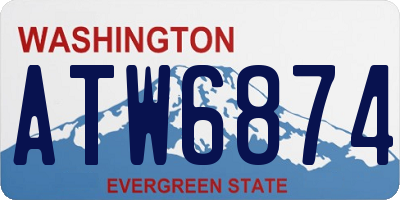 WA license plate ATW6874