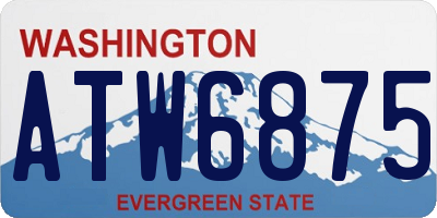 WA license plate ATW6875