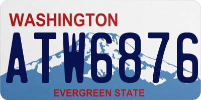WA license plate ATW6876