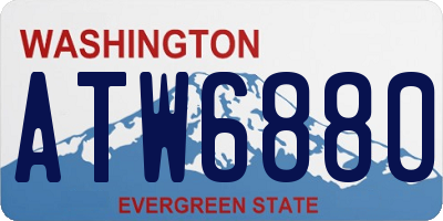WA license plate ATW6880