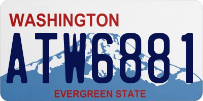 WA license plate ATW6881