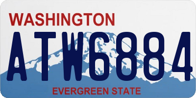WA license plate ATW6884