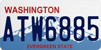 WA license plate ATW6885