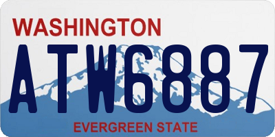 WA license plate ATW6887