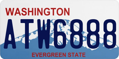 WA license plate ATW6888