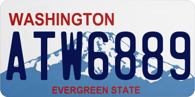 WA license plate ATW6889