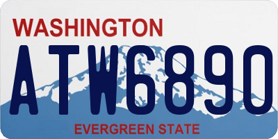WA license plate ATW6890