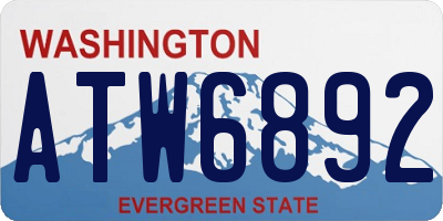 WA license plate ATW6892