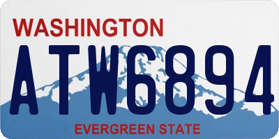 WA license plate ATW6894