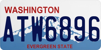 WA license plate ATW6896