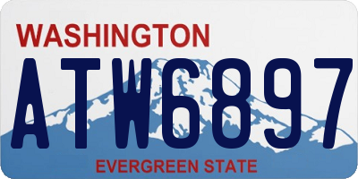WA license plate ATW6897