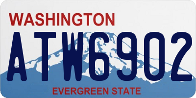 WA license plate ATW6902