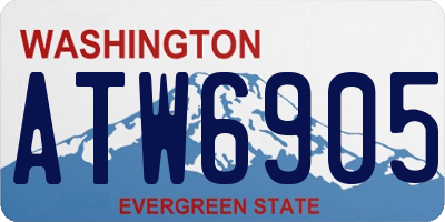 WA license plate ATW6905