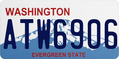 WA license plate ATW6906