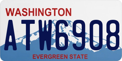 WA license plate ATW6908