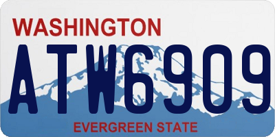 WA license plate ATW6909