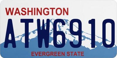 WA license plate ATW6910