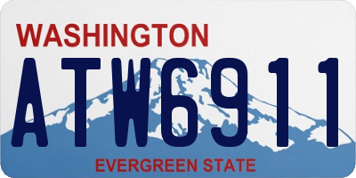 WA license plate ATW6911