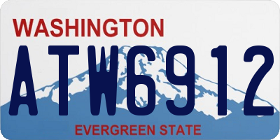 WA license plate ATW6912