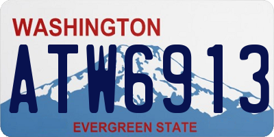 WA license plate ATW6913