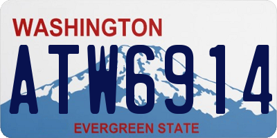 WA license plate ATW6914