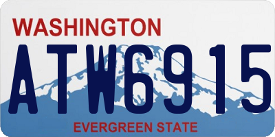 WA license plate ATW6915