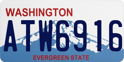 WA license plate ATW6916