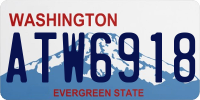 WA license plate ATW6918
