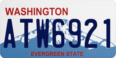 WA license plate ATW6921
