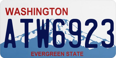 WA license plate ATW6923
