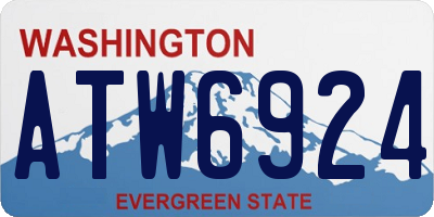 WA license plate ATW6924