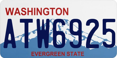 WA license plate ATW6925