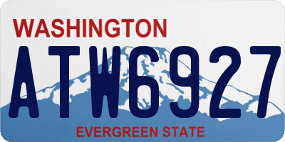 WA license plate ATW6927