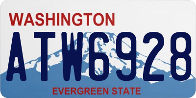 WA license plate ATW6928