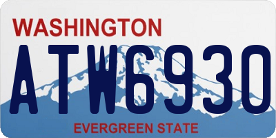 WA license plate ATW6930