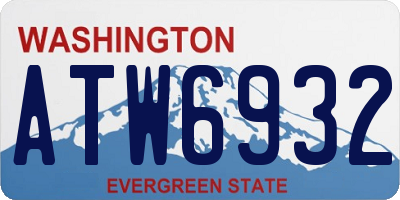 WA license plate ATW6932