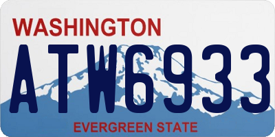 WA license plate ATW6933