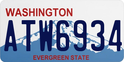 WA license plate ATW6934