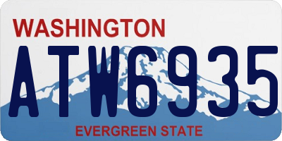 WA license plate ATW6935