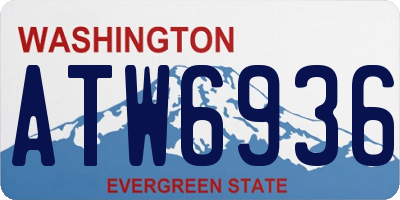 WA license plate ATW6936